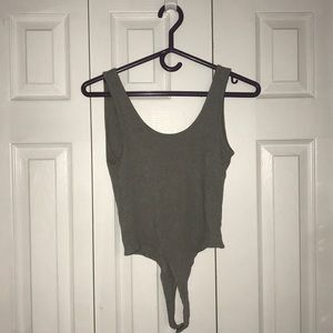 Backless Ribbes Tank Top Bodysuit